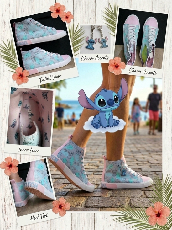 Disney Shoes - Stitch & Angel Disney Ground Up Canvas High Top Sneakers Size 9 NWT